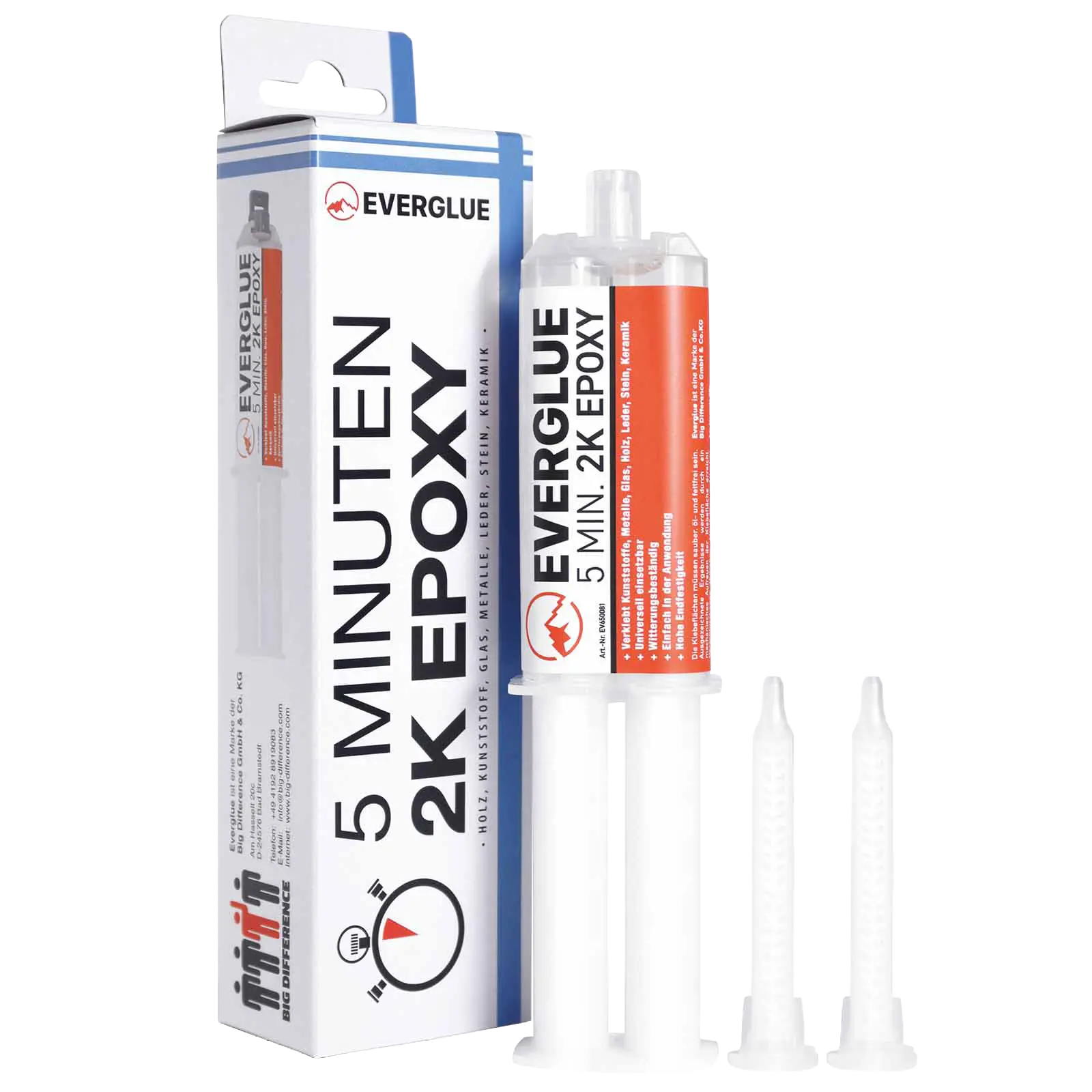 everglue 5 minuten epoxy epoxidharz 25g doppelspritze 1:1