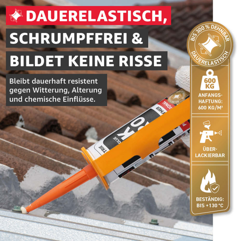 Everglue MK Pro 1K MS Polymer Klebstoff Dichtstoff UV-beständig weiß 440g Kartusche – Bild 6